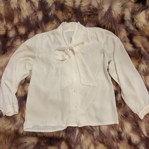 Bow knot white blouse